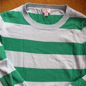 J. Crew Factory Teddie Mint and Light Blue  Striped Sweater size small